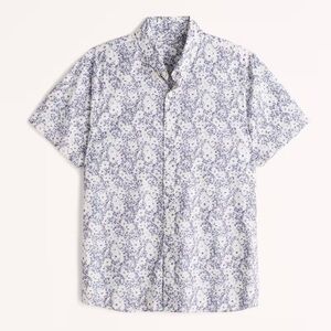 Abercrombie & Fitch Blue and White Athletic Polo button down Shirt